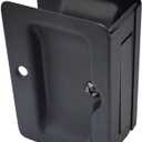 QCAA Premium Quality Solid Brass Rectangular Pocket Sliding Door Pull, Passage Function, 3-1/4''X2-1/4'', Matte Black, 1 Pack, Made in Taiwan