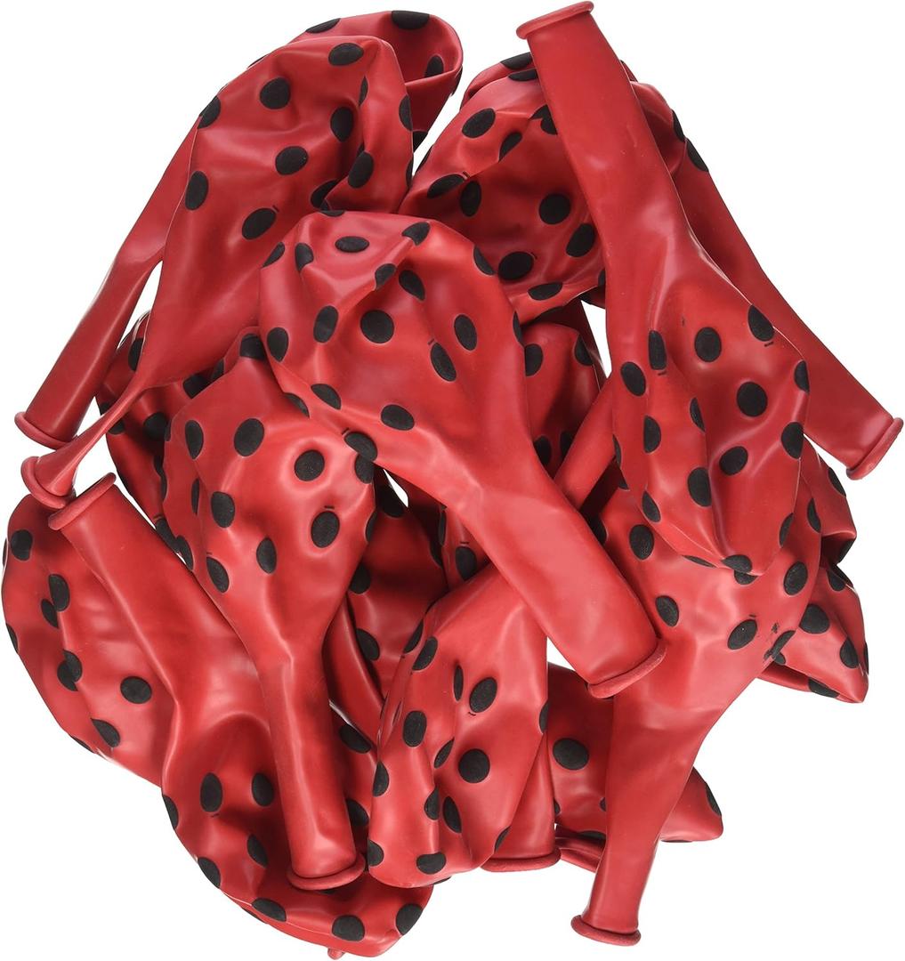 Qualatex Polka Dots Balloons (11", Red with Black Dots)
