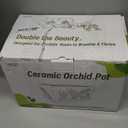 LKSSZS Ceramic Orchid Pot, 10 Inch Orchid Pots with Holes, Premium Thickened Handmade Glazed Pot for Orchidaceae Plants, Indoor Outdoor Decorative Flower Pots for Easy Repotting 