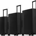 LEVEL8 Luggage Sets 3 Piece, 20 Inch 24 Inch 28 Inch Hardshell Suitcases, Lightweight Luminous Textured Large Luggage, Spinner Wheels Tsa Lock, 3-Piece Set (20/24/28), Black