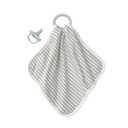 Dr. Brown's Lovey Blanket with Beaded Teether Ring and HappyPaci 100% Silicone One-Piece Pacifier, Soothing Security Blanket Set for Baby, Gray Stripes, 0m+