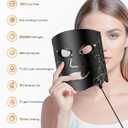 LED Light Therapy mask (E106A) for Face, LED Light Therapy Mask with Adjustable Brightness and Timer, Soft Silicone Red Light Therapy Mask for Home & Travel, Black