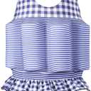 IBTOM CASTLE Baby Boy Girls One-Piece Swimsuit Summer Suit Holiday Beach Sport Bathing Suit Swimwear Swim Vest (18-24 Months, Blue Plaid)