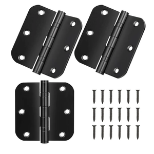 Stainless Steel Door Hinges, 3.5''X 3.5'' Ball Bearing Hinges, Commercial Grade Heavy Duty Hinges with 5/8 Inch Radius Corners, Door Interior Metal Hardwares, 27 Pack (Black)