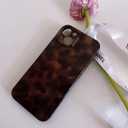2 x Aesthetic Tortoise Shell Phone Case for iPhone 15 Pro 6.1in,Retro Cool Girl Leopard Print Brown Amber Trendy Full Camera Protective Cover for iPhone 15pro 6.1"