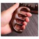 2 x 100% Natural Handmade Pure wood Five-tooth meridians comb portable gold wire sandalwood comb large wide tooth head scalp meridians scraping massage comb Wooden Comb for Men and Women