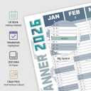 2026 Wall Planner Large 47.2"x16.5"  Double-Sided Laminated Year Calendar with Rolled Packaging, No-Crease Design, 8 Stickers  Home Office Wall Organiser, Business Colours