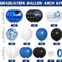2026 Graduation Decorations - Blue Balloon Boxes with Letters 2026 Grad & So Proud of You and Blue Black White Print Balloons, Graduation Party Decorations Class of 2026 for Any Grades(Blue)