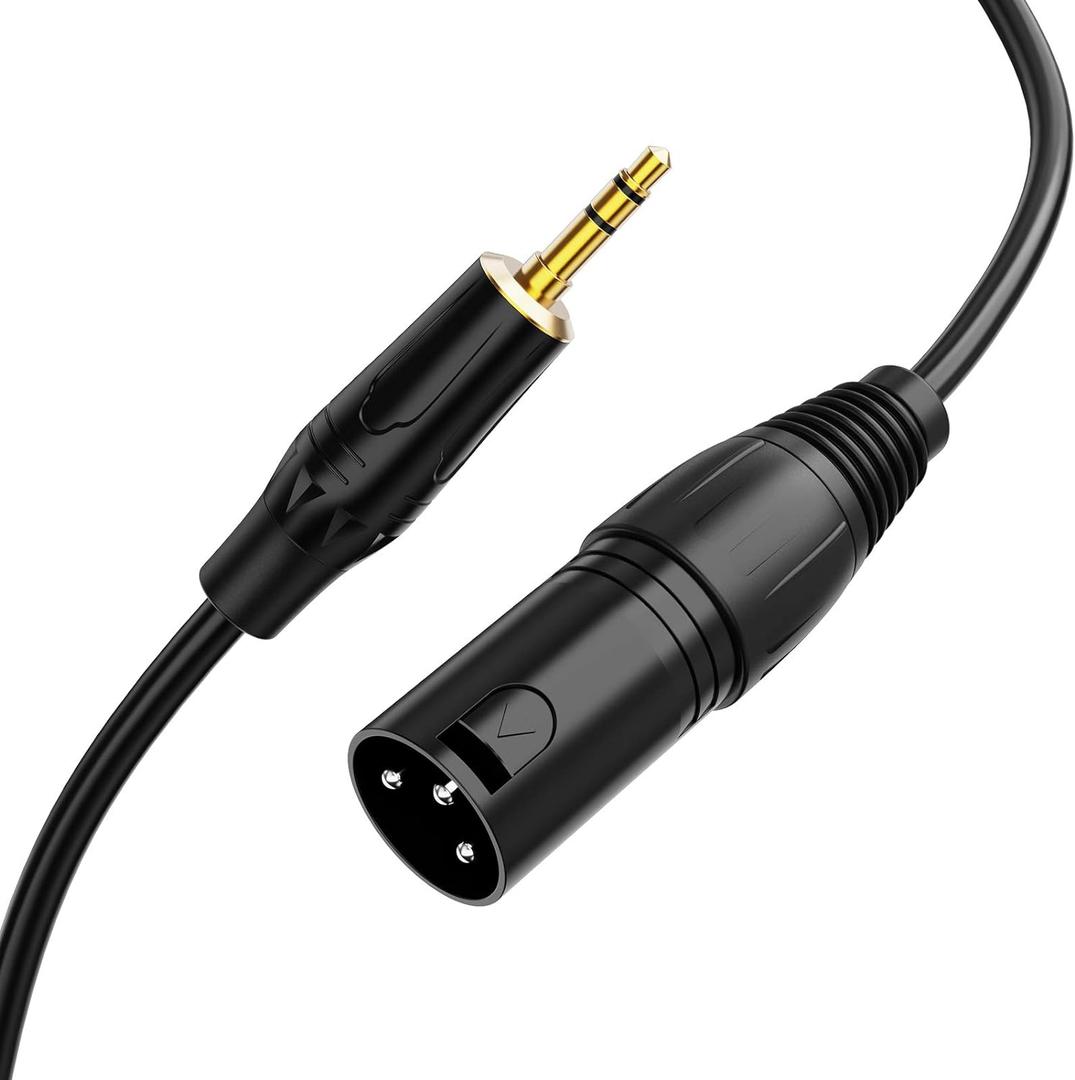 CableCreation 3.5mm to XLR Cable 10FT, Aux Male to XLR Male Microphone Cable, XLR to 3.5mm Cable Compatible with iPhone, iPod, Tablet, Laptop, Microphone, Amplifier, Audio Board, 3M