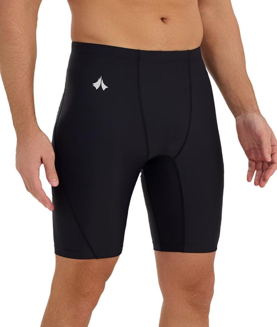 Swim Jammers for Men Athletic Training Endurance Swimsuit Durable Team Lap Swimming Racing Competition Swimwear (Large, Black01)