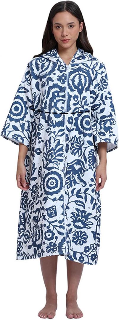 Surf Poncho Men & Women Towel Poncho Adult with Hood, Wearable Towel, Unisex-Adult