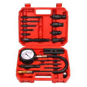Diesel Engine Compression Tester Kit with 0-1000 psi Gauge and Adapters Cylinder Pressure Test Tool Kit Diesel Injector Tester Check Cylinders in Diesel Car & Truck (Red)
