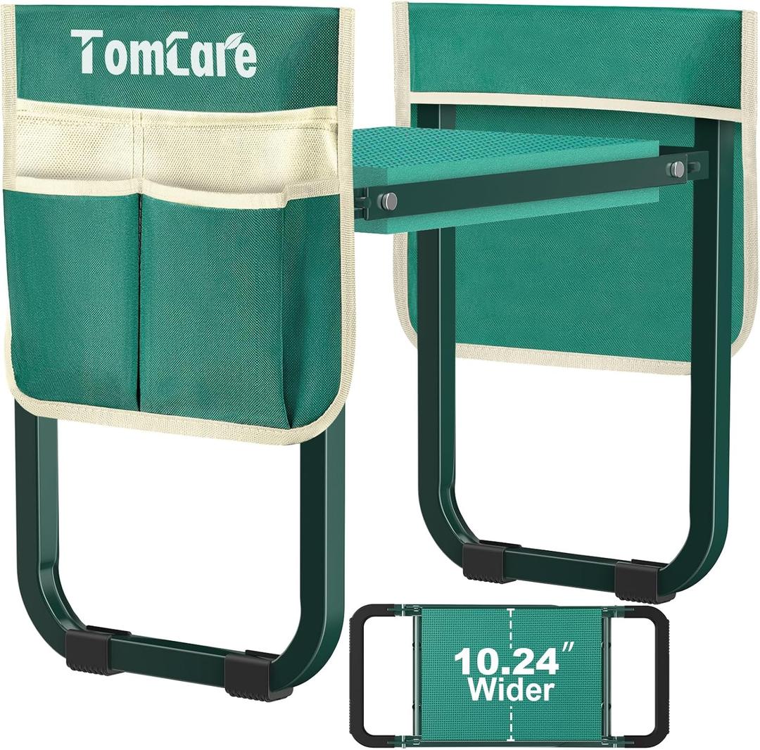 TomCare Garden Kneeler and Seat Upgraded 10.24" Wide Kneeling Pad Garden Bench with 2 Large Tool Bags Heavy Duty Foldable Garden Stool Tools Gardening Gifts for Women Men Seniors Gardeners TomCare Garden Kneeler and Seat Upgraded 10.24" Wide Kneeling Pad Garden Bench with 2 Large Tool Bags Heavy Duty Foldable Garden Stool Tools Gardening Gifts for Women Men Seniors Gardeners