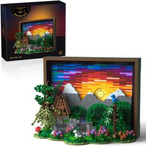 Ideas Sunset Wooden House Building Sets - 3D Puzzle Building Set for Adults, Ages 15+ - Beautifully Detailed Home Art Decor - Unique Gift Idea for Art Fans (1101PCS)
