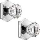 Dllween Crystal Dummy Door Knob Interior, Polished Chrome Glass Dummy Door Knob Door Handles for Closet Bifold Doors, 2 Pack