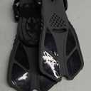 Sugaroom Swim Fins Open Heel, Adjustable Snorkel Fins Diving Fins with Mesh Bag, Snorkeling Gear Flippers Travel Size Short Flippers for Lap Swimming Scuba Dive Adult Men Women Kids (Kids JR 9-13 S/MD, Black)