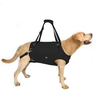 Coodeo Dog Lift Harness, Pet Support & Rehabilitation Sling Lift Adjustable Padded Breathable Straps for Old, Disabled, Joint Injuries, Arthritis, Loss of Stability Dogs Walk (Black, L)