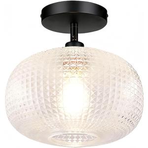 Semi Flush Mount Ceiling Light,Globe Glass Ceiling Lights,Black Hallway Light Fixtures,Entryway Light Fixture,Kitchen Lighting Fixtures Ceiling,Modern Hanging Lighting for Closet,Foyer