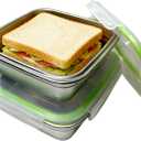 Stainless Steel Sandwich Containers (2 Pack) 750ml & 1200ml BPA-Free Leakproof Lunch Boxes, Airtight Kitchen Storage Containers for Meal Prep, Snacks, Sandwiches, Office and Travel