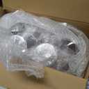 Ciaell 12 PCS Plastic Ribbed Wine Glasses - 10 OZ Plastic Square Wine Glasses with Stem - Disposable Champagne Cups for Parties & Weddings & Party & Valentine's Day (Clear)