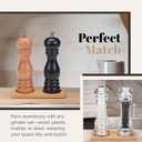 2 x Tray for Salt and Pepper, Beech Wood Salt & Pepper Mill Tray, Wooden Salt Pepper Grinder Holder and Rest, Salt & Pepper Mill Set Accessories, Best Trays for Mills Shakers Storage, Square Corners