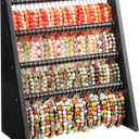 4 Tier Bracelet Holder Stand with 100 Hooks, Wooden Bracelet Display Organizer Rack for Jewelry, Home, Vendors and Store Display (Black)