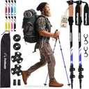 TrailBuddy Trekking Poles Lightweight 7075 Aluminum Hiking Poles for Women, Men & Seniors Collapsible Walking Sticks for Travel, Trails & Balance (Black)