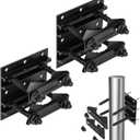 Post Tubes Mounting Bracket, 2-Packs Adjustable Solar Mounting Bracket Fence Hook Compatible with Round, Square, T-Posts, Irregularly Shaped Pipes (Max. 2-1/2" Width)
