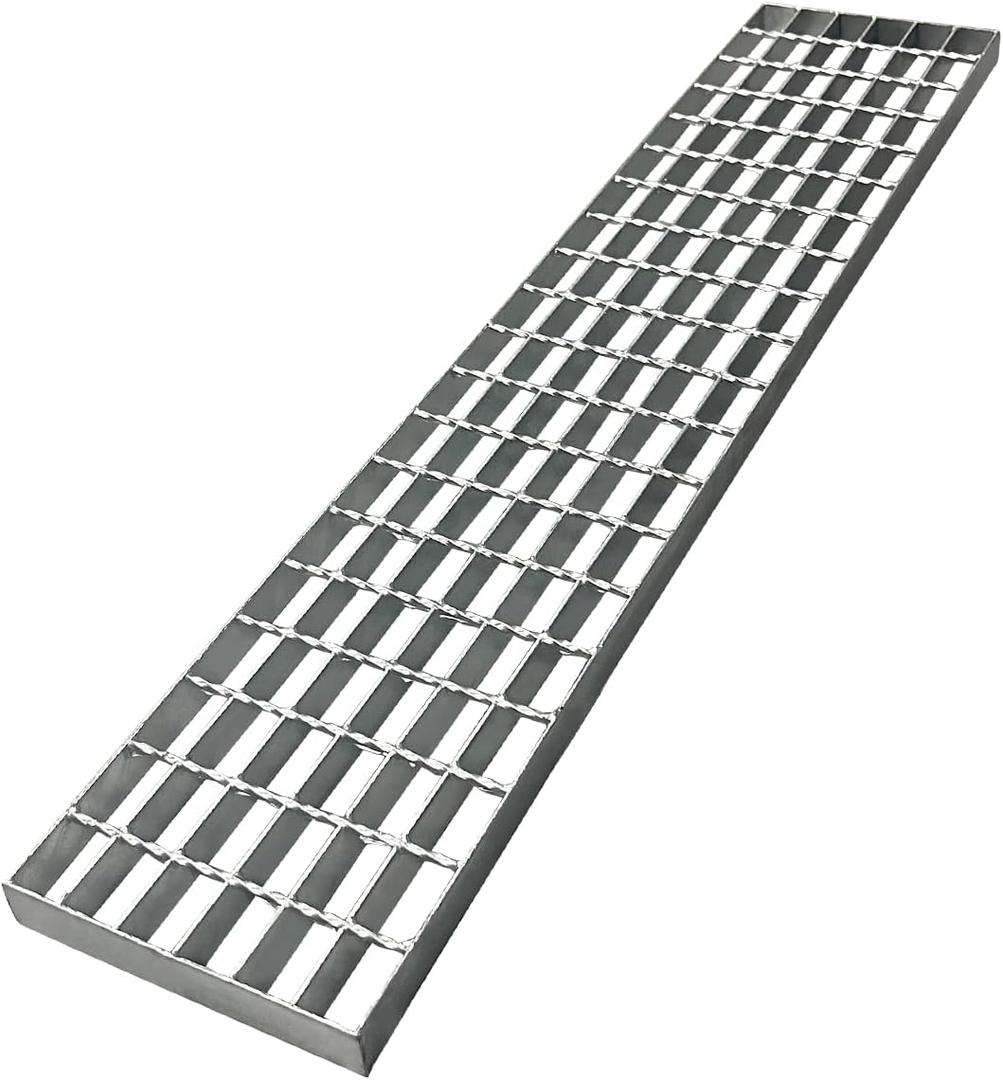 39.4x7.9 in. B125 Galvanized Steel Driveway Trench Drain Grate | Metal Channel Ditch Drainage Cover Heavy Duty Anti Corrosion Hot DIP Galvanizing Garage Factory Parking Lot Concrete Floor