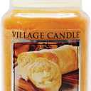 Village Candle Warm Buttered Bread Large Glass Apothecary Jar Scented Candle, 21.25 oz, Brown