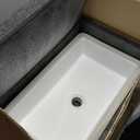 24 Inch Undermount Bathroom Sink Rectangular Undermount Sink White Ceramic Under Counter Bathroom Sinks with Flat Overflow Type (23.8"x 13.8")