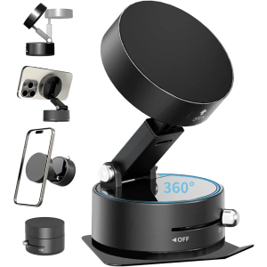 AIWOGEP Magnetic Phone Holder for Car Mount,Vacuum Magnetic Suction Car Accessories for Women Men iPhone 16 Pro Max 15 14 13 12 Plus Samsung Huawei (Black)