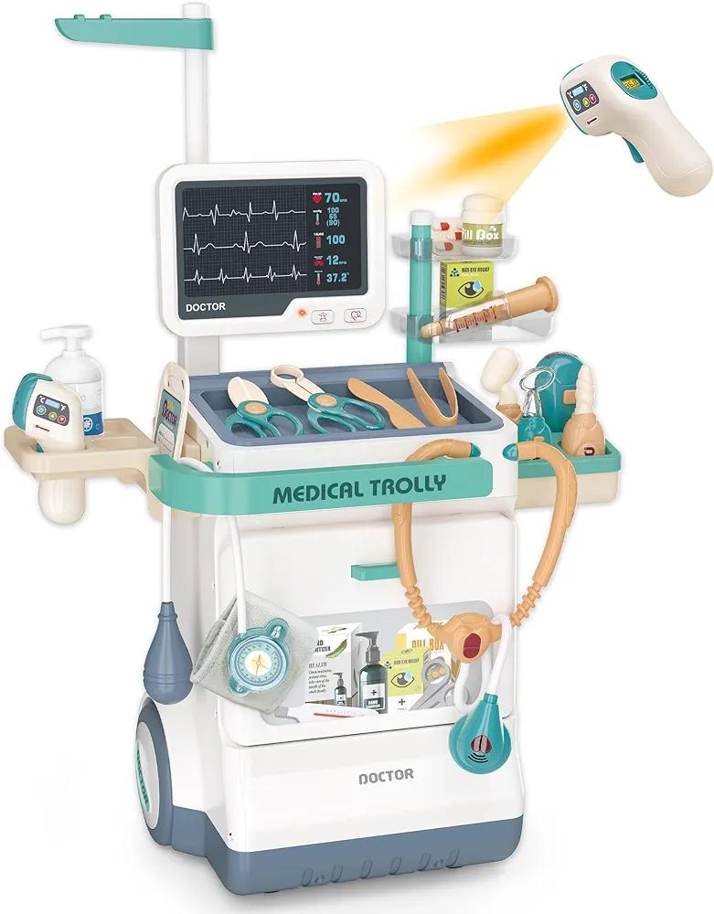 Doctor Kit for Kids，Pretend Medical Station Toy Set，Toy Medical Kit for Kids，24 Pcs Deluxe Pretend Play Medical Kit Toy，Doctor Play Set for Kids，Role Play Gift for Toddlers. (660-89)