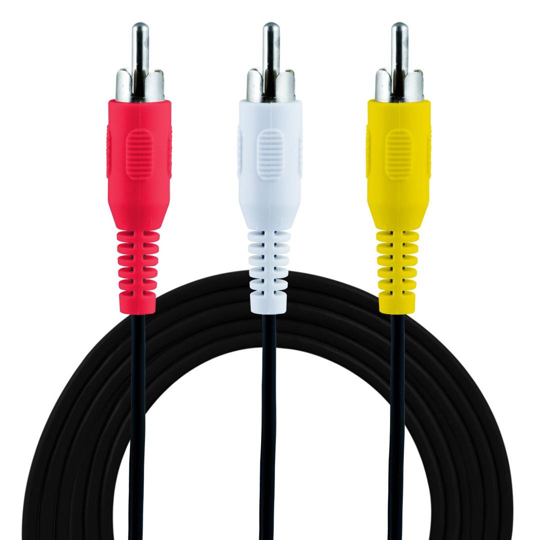 GE 12ft. Composite
 Audio/Video Cable with RCA-Type Connectors, Black