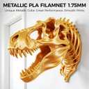 Metallic PLA Filament 1.75mmm, Metal-Like Shiny 3D Printer Filament, Metallic Silk 3D Filament, Compatible with Most FDM 3D Printers, 0.25KG Metal Silk, 8 Rolls