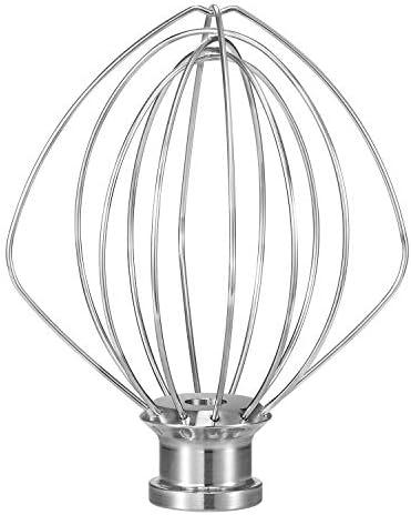 K45WW Dishwasher Safe Whisk Attachment Fits 4.5 Quart and 5 QT KitchenAid Tilt-Head Stand Mixer Stainless Steel 6 Wires Whip for Egg Heavy Cream Beater, Cakes Mayonnaise