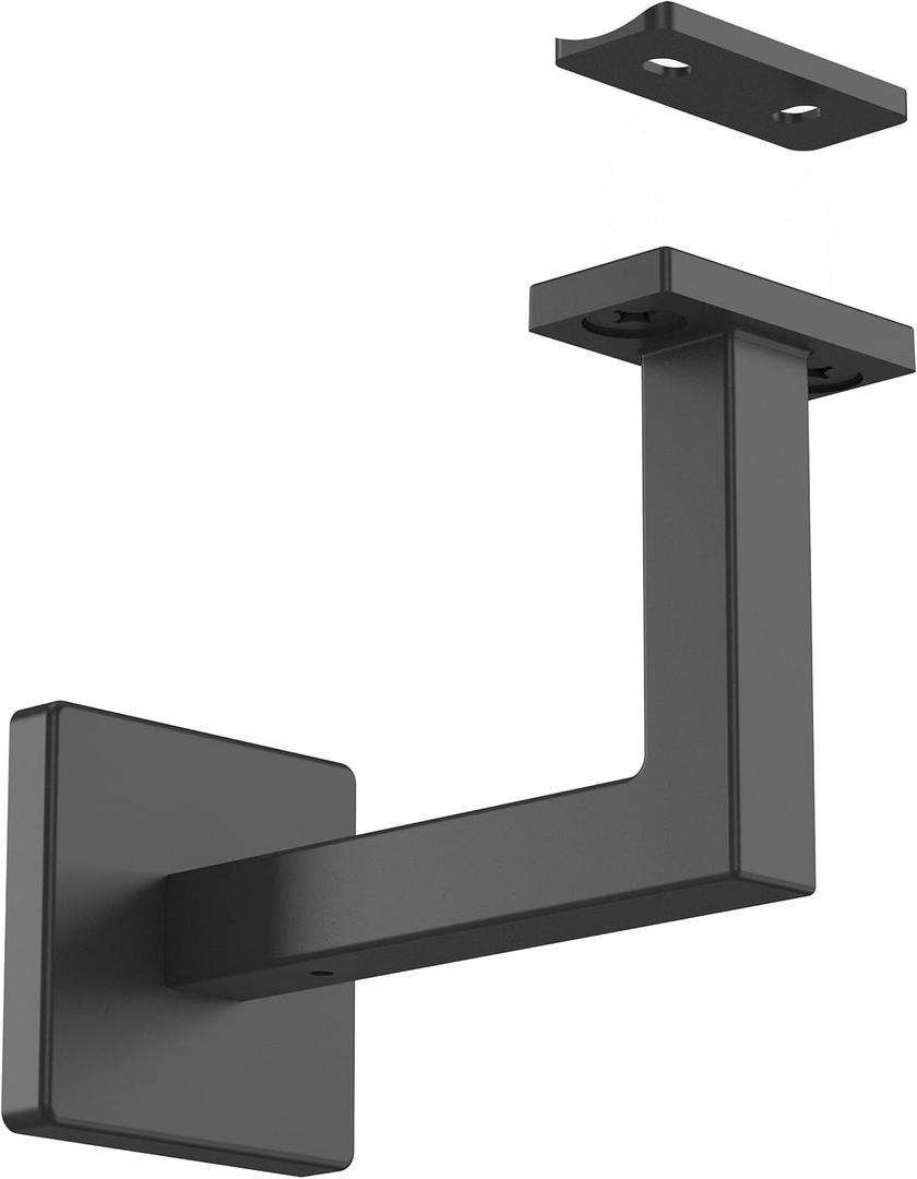 National Hardware N830-524 Reed Handrail Bracket 3-5/16 in Matte Black Surface Mount Stair Railing Hardware for Indoor Stairs Banister with Mounting Hardware and Instructions Included