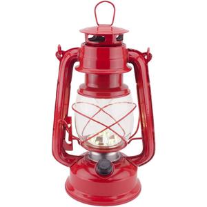 Vintage LED Hurricane Lantern, Warm White Battery Operated, Antique Metal Hanging Lantern with Dimmer Switch, 15 LEDs, 150 Lumen for Indoor or Outdoor Use