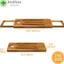 EcoFives Teak Bathtub Tray Caddy - Expandable Bath Tray - Adjustable Organizer Tray for Bathroom - Luxury Bath Caddy Tub Table, Bathtub Accessories & Bathroom Gadgets