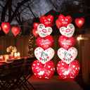 2 x Fourluoo 2 Pcs 5.3ft Valentines Day Inflatable Heart Outdoor Yard Decoration Blow up Heart Yard Decor with LED Lights Romantic Sweet Hearts for Valentine's Day Party Indoor Garden Lawn Porch Decor