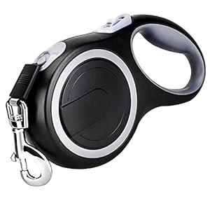 26Ft Retractable Dog Leash, Heavy Duty Great Leash for Dog up to 110 lbs, Anti-Slip Rubberized Handle, One-Handed Brake, Strong Nylon Tape, Tangle Free(Large Size)