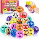 20Pack Fidget Stress Balls for Adults, Bulk Squishy Balls Set, Stress Relief Squeeze Ball for Birthday Gifts, Goodie Bag Stuffers