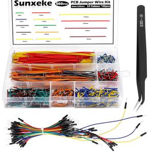 Sunxeke 560Pcs Jumper Wire Kit Solderless Flexible Breadboard 14 Lengths Assorted Preformed Breadboard with 65Pcs Breadboard Jumper Wires,Tweezers & Plastic Box