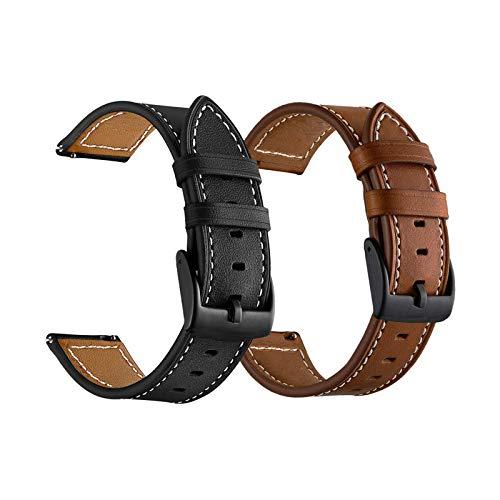 YEEJOK Galaxy Watch 7 Bands Leather, Compatible for Samsung Galaxy Watch FE Band, Galaxy Watch 7/6/5/4/3 Straps 40mm 44mm 43mm 45mm 46mm 47mm, 20mm Bracelets Replacement Active2/Gear Sport Men Women