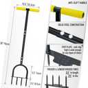 Colwelt Lawn Aerator Tool 38inch, Heavy Duty Grass Spike Aerator for Compacted Soil Aeration, Manual Lawn Air Aerators Tool with,Wide Foot Plate, Rugged Steel Spikes 3.5 in Length, 2/5 in Dia.