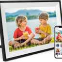 Digital Photo Frame 10.1 Inch WiFi Digital Picture Frame IPS HD Touch Screen Smart Cloud Photo Frame with 32GB Storage, Auto-Rotate, Easy Setup to Share Photos or Videos Remotely via AiMOR APP (Black)