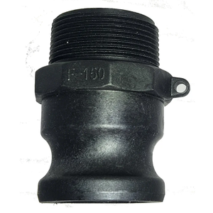 F-150 1.5" Pumpout Adapter with NPT Threads for Standard Marine Holding Tanks - 1-1/2 Inch Type F Polypropylene Camlock Coupling, Male Adapter x Male NPT Threads, F150 Black, 2 pcs