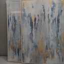 Large White Framed Blue and Gold Abstract Canvas Wall Art for Living Room, 2 Piece Modern Minimalist Prints Paintings Artwork for Walls, Glitter Pictures for Hallway Dining Bedroom Wall Decor 24x36 In