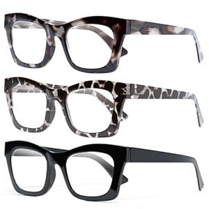 CCVOO Oprah Style Reading Glasses for Women, Stylish Eyeglasses, Blue Light Readers for Women, Cheaters (A1 Mix)