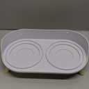 Elevated Slow Feeder Dog Bowls - Ceramic Food and Water Bowl Set with Stand - Raised Pet Dishes for Small and Medium Sized Dogs (White)